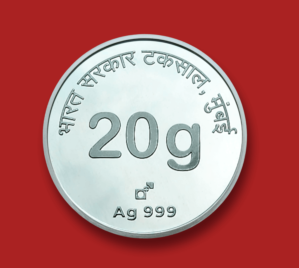 20 grams Silver Peacock Theme Coin 999 fineness – India Government Mint